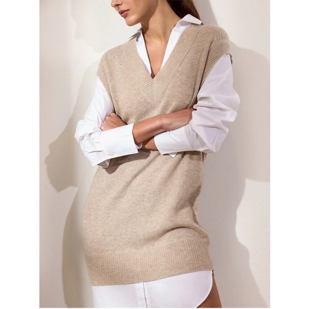 Brochu Walker Beige V-Neck Mini Dress